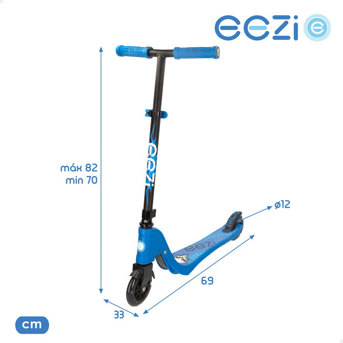 EEZI Patinete de 2 ruedas con luces azul EEZI Patinete de 2 ruedas con luces azul