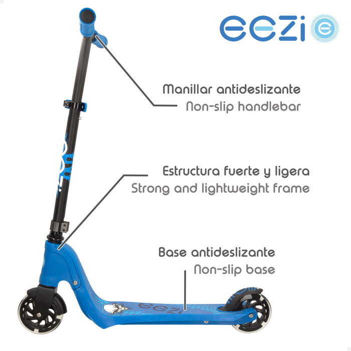 EEZI Patinete de 2 ruedas con luces azul EEZI Patinete de 2 ruedas con luces azul
