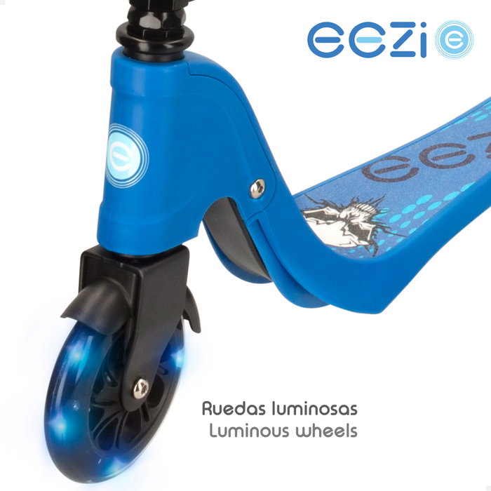 EEZI Patinete de 2 ruedas con luces azul EEZI Patinete de 2 ruedas con luces azul