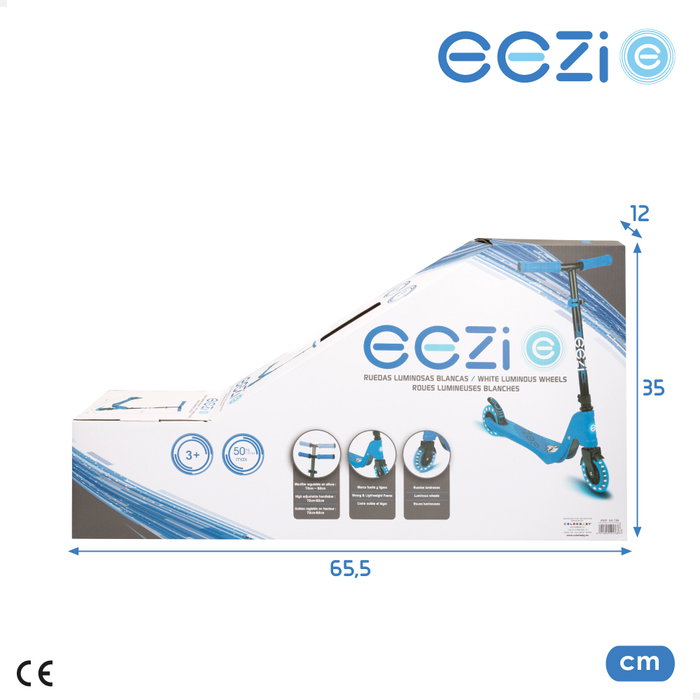 EEZI Patinete de 2 ruedas con luces azul EEZI Patinete de 2 ruedas con luces azul
