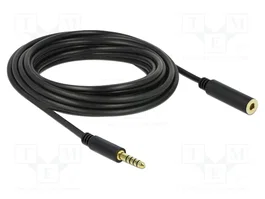 DeLOCK 85799 Cable de extensión de audio 4,4 mm 5 pines, 5 m, negro