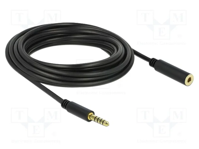 DeLOCK 85799 Cable de extensión de audio 4,4 mm 5 pines, 5 m, negro DeLOCK 85799 Cable de extensión de audio 4,4 mm 5 pines, 5 m, negro