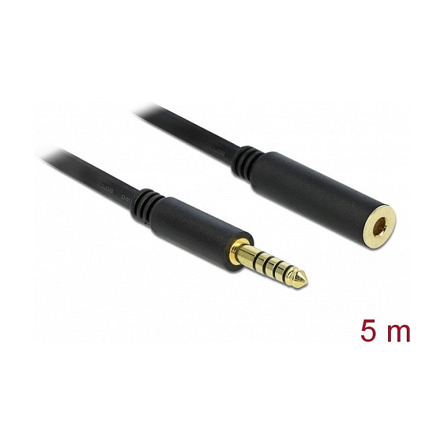 DeLOCK Cable de extensión de audio 4,4 mm 5 Pin Macho a Hembra 5 m Negro DeLOCK Cable de extensión de audio 4,4 mm 5 Pin Macho a Hembra 5 m Negro