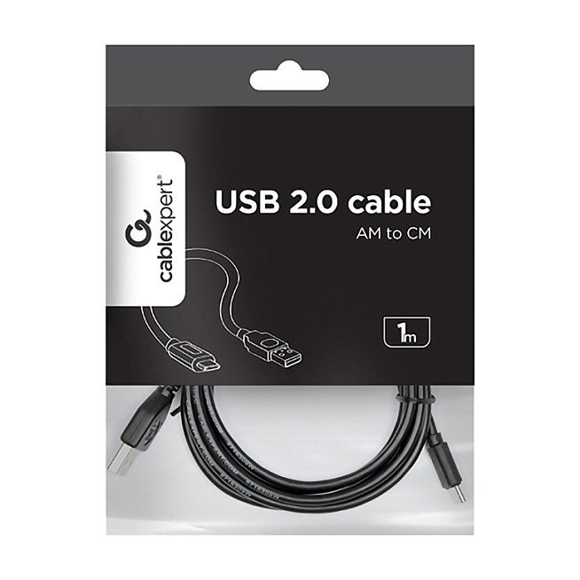 Gembird Cable USB 2.0 de USB-A a USB tipo C, 1m, Negro