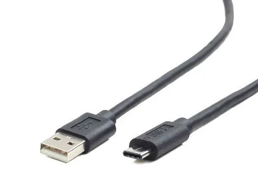Gembird Cable USB 2.0 Tipo A a Tipo C de 1m - Negro - CCP-USB2 AMCM-1m - Hasta 480 Mbps, Conectores Chapados en Oro para Carga Rápida y Sincronización de Datos