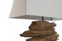 DKD Home Decor Lámpara de Sobremesa de Teca y Hierro 50x22x80 cm