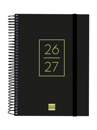 Finocam Agenda Secundaria Espiral 2026-2027 Negro 155x212mm