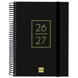 Finocam Agenda Secundaria Espiral 2026-2027 Negro 155x212mm