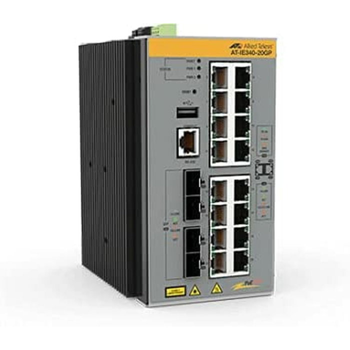 Allied Telesis AT-IE340-20GP-80 Switch L3 Industrial 16x Gigabit PoE+ 4x SFP Gris Allied Telesis AT-IE340-20GP-80 Switch L3 Industrial 16x Gigabit PoE+ 4x SFP Gris