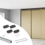 Emuca Kit de herrajes para armario 2 puertas correderas y cierre suave Flow2 con carriles encastrados 2.35m, tableros no incluidos, Anodizado mate