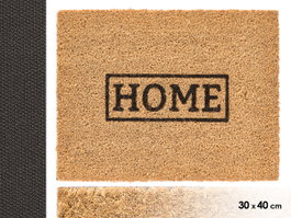 Giftdecor Felpudo Home fibra de coco marrón y negro 30 x 40 cm (Set de 10)