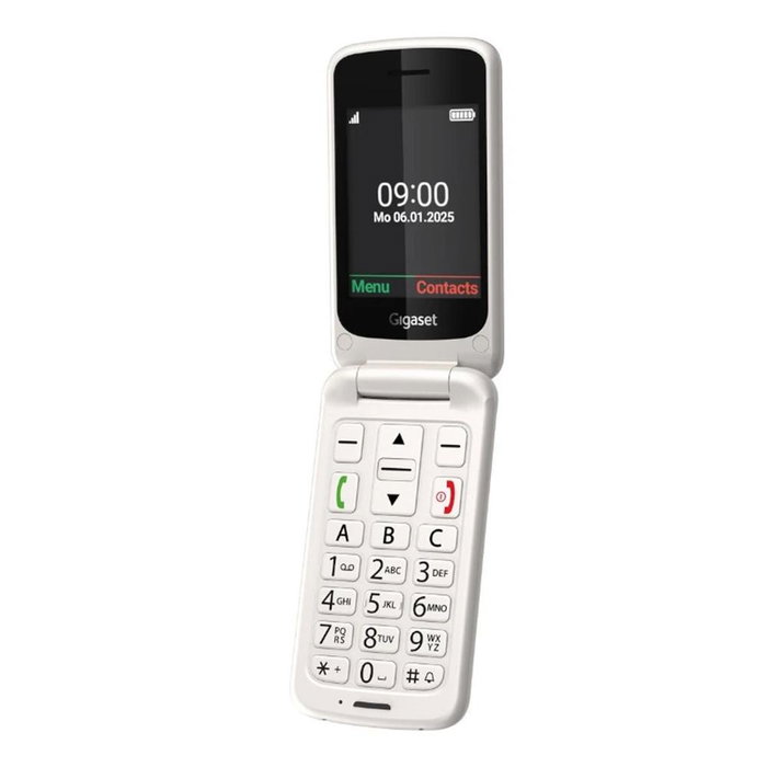 Gigaset GL595 Teléfono Móvil para Mayores con Botón SOS y Pantalla Clara en Blanco