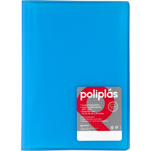 Grafoplás Carpeta Poliplás con 30 Fundas Soldadas Azul Folio