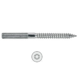 HERRAJES ALK Esparrago 2 Roscas Torx 6-40 Zincado Largo 50Nm Diametro 6Mm Elemento de Fijacion