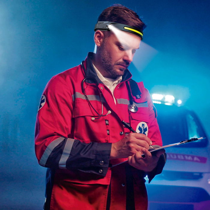 Linterna Frontal LED Recargable y Ajustable Velamp 5 W 350 lm