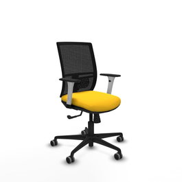PIQUERAS Y CRESPO Silla de oficina Yunquera con mecanismo Sincro, Amarillo y Negro