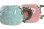 DKD Home Decor Tazas de Gres Fruits 24 con Relieve de Fresa, 400ml, Pack de 2