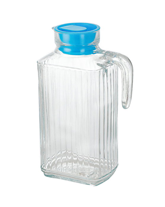 Inde Jarra de Vidrio Transparente con Tapa 1.8 L 26 x 9 x 25.7 cm (12 Unidades)