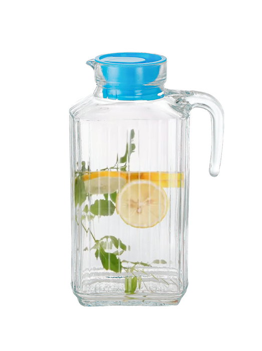 Inde Jarra de Vidrio Transparente con Tapa 1.8 L 26 x 9 x 25.7 cm (12 Unidades)