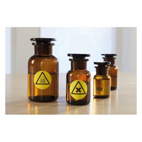 Avery L6111-8 Paquete 8 Hojas Etiquetas Amarillas de Poliéster para Impresoras Láser Formato A4