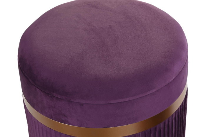 DKD Home Decor Reposapiés Set de 2, Púrpura y Dorado, Poliéster y MDF, 39 x 49 x 39 cm