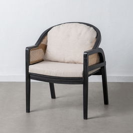 Sillón Natural-Negro Ratán/Madera Salón 58 X 60 X 77 cm