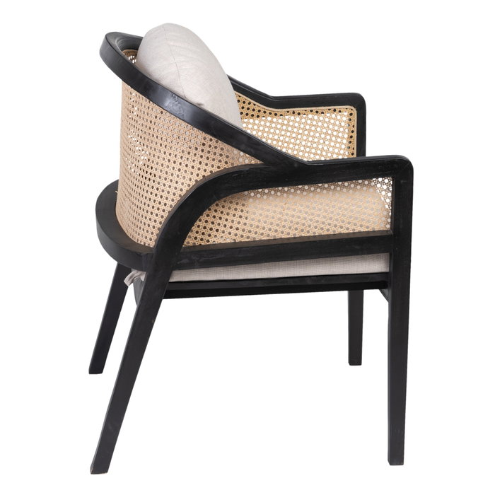 Sillón Natural-Negro Ratán/Madera Salón 58 X 60 X 77 cm