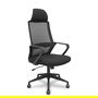 Silla de oficina Pro534 con mecanismo Basculante tapizada con Tela color Negro. Equipada con lumbar 1D, Brazos fijos, Cabecero 1D y Ruedas de nailon 50 mm