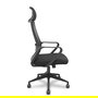 Silla de oficina Pro534 con mecanismo Basculante tapizada con Tela color Negro. Equipada con lumbar 1D, Brazos fijos, Cabecero 1D y Ruedas de nailon 50 mm