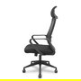 Silla de oficina Pro534 con mecanismo Basculante tapizada con Tela color Negro. Equipada con lumbar 1D, Brazos fijos, Cabecero 1D y Ruedas de nailon 50 mm