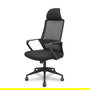 Silla de oficina Pro534 con mecanismo Basculante tapizada con Tela color Negro. Equipada con lumbar 1D, Brazos fijos, Cabecero 1D y Ruedas de nailon 50 mm