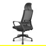 Silla de oficina Pro534 con mecanismo Basculante tapizada con Tela color Negro. Equipada con lumbar 1D, Brazos fijos, Cabecero 1D y Ruedas de nailon 50 mm