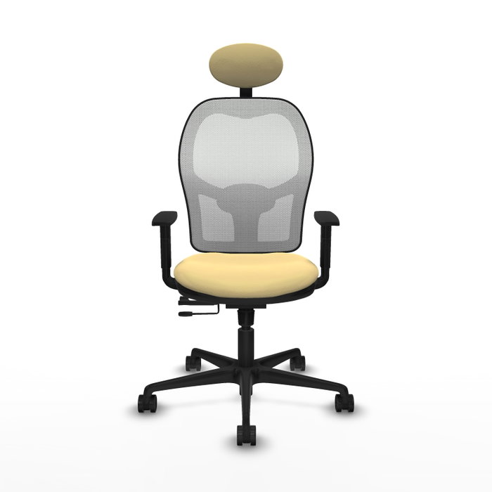 PIQUERAS Y CRESPO Silla de oficina Jorquera con mecanismo Sincro/Traslack, Crema y Blanco PIQUERAS Y CRESPO Silla de oficina Jorquera con mecanismo Sincro/Traslack, Crema y Blanco