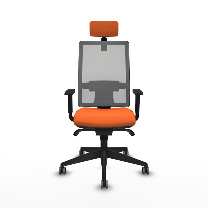 PIQUERAS Y CRESPO Silla de oficina Horna con mecanismo Sincro, Tela Naranja y Malla Gris PIQUERAS Y CRESPO Silla de oficina Horna con mecanismo Sincro, Tela Naranja y Malla Gris