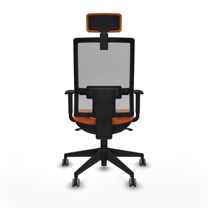 PIQUERAS Y CRESPO Silla de oficina Horna con mecanismo Sincro, Tela Naranja y Malla Gris PIQUERAS Y CRESPO Silla de oficina Horna con mecanismo Sincro, Tela Naranja y Malla Gris