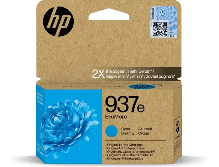 HP Cartucho de Tinta Original EvoMore 937e Cian Alto Rendimiento (XL) HP Cartucho de Tinta Original EvoMore 937e Cian Alto Rendimiento (XL)