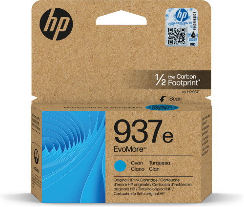HP Cartucho de Tinta Original EvoMore 937e Cian Alto Rendimiento (XL) HP Cartucho de Tinta Original EvoMore 937e Cian Alto Rendimiento (XL)