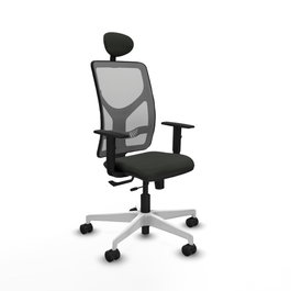 PIQUERAS Y CRESPO Silla de oficina Motilla con mecanismo Sincro/Traslack, Tela Negra y Malla Gris