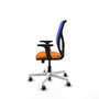PIQUERAS Y CRESPO Silla de oficina Motilla con mecanismo Sincro/Traslack, Azul y Naranja