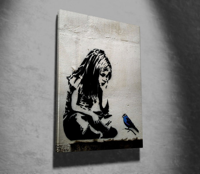 Wallity Lienzo Decorativo Enmarcado WY49 Banksy 50x70 cm Wallity Lienzo Decorativo Enmarcado WY49 Banksy 50x70 cm