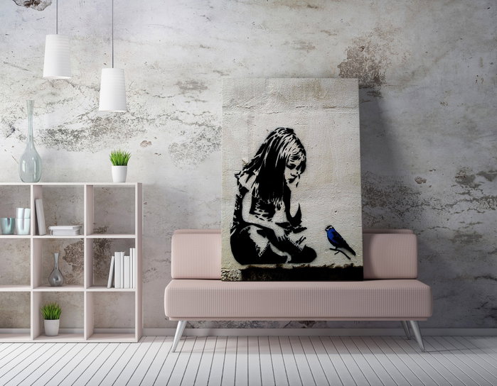 Wallity Lienzo Decorativo Enmarcado WY49 Banksy 50x70 cm Wallity Lienzo Decorativo Enmarcado WY49 Banksy 50x70 cm