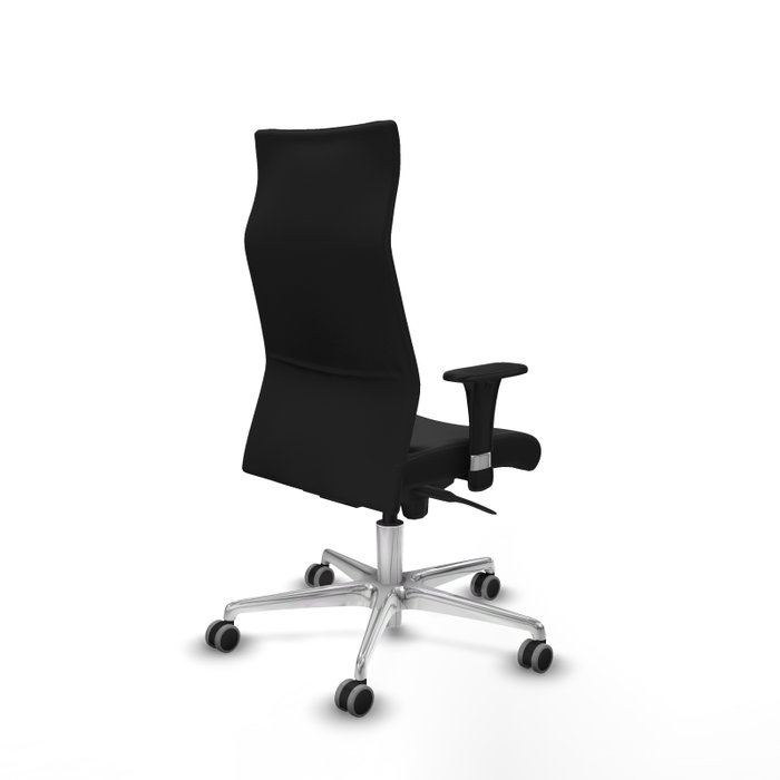 PIQUERAS Y CRESPO Sillón Albacete Negro con Mecanismo Sincro y Base de Aluminio