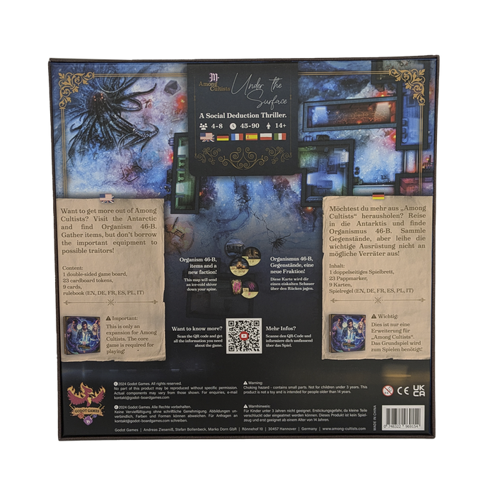 Godot Games Organismo 46-B Among Cultists Under the Surface Expansión Juego de Mesa para 4-8 Jugadores Edad 14+