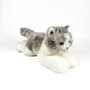 Deqube Peluche Gato Gris Y Blanco Tumbado 25Cm 939D00300 Bocalan