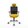 PIQUERAS Y CRESPO Silla de oficina Yunquera con mecanismo Sincro/Traslack, Amarillo y Negro