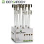 Ibergarden Baliza Solar Plástico y Acero Inoxidable Transparente/Plata 5.5x34.7x5.5cm con Panel Solar y 1 LED Blanco (Set de 24)