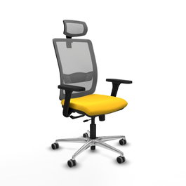 PIQUERAS Y CRESPO Silla de oficina Haches Amarillo y Gris