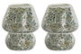 DKD Home Decor Lámpara de Sobremesa de Cristal Craquelado Surtido de 2 Unidades, Verde Menta y Azul Celeste