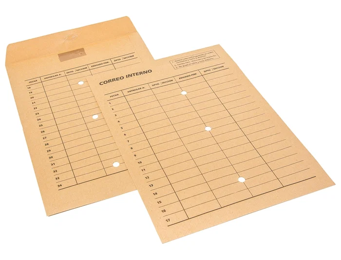 Sam Sobre Bolsa Kraft Natural 120 gr Cierre Multiadhesivo 260x360 mm Correo Interno 3 Taladros Impreso 2 Caras Caja