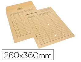 Sam Sobre Bolsa Kraft Natural 120 gr Cierre Multiadhesivo 260x360 mm Correo Interno 3 Taladros Impreso 2 Caras Caja